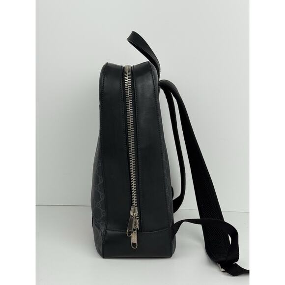 Gucci GG Supreme Black/Grey Coated Canvas Vintage Web Backpack - Picture 3 of 16
